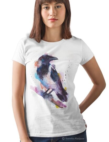 Hooded crow art T-shirt