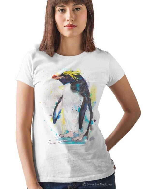 Macaroni penguin art T-shirt