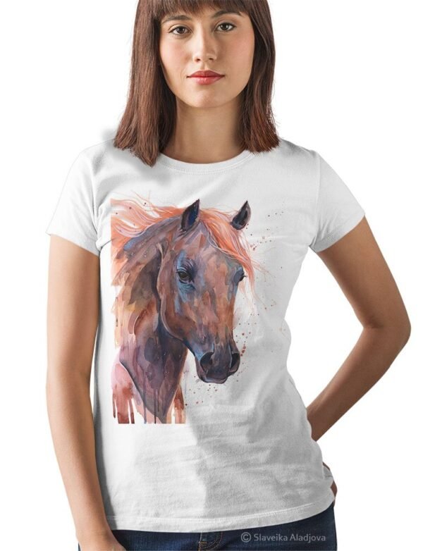 Brown Arabian horse art T-shirt