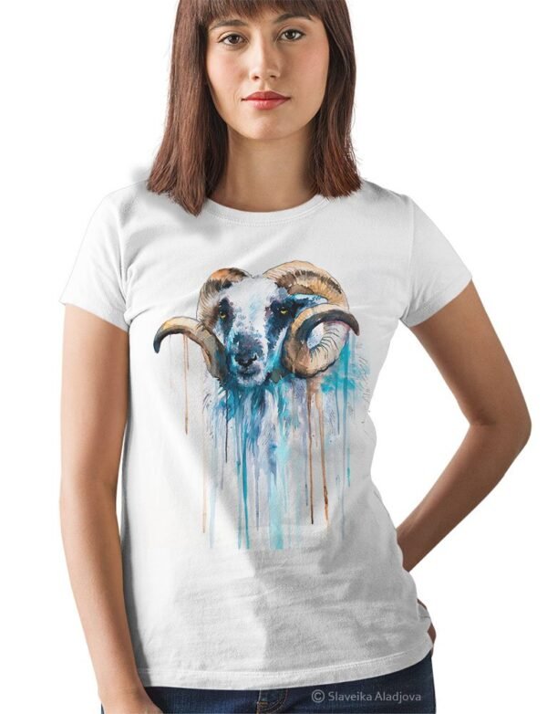 Blue Sheep art T-shirt