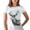Black and white Red Deer art T-shirt