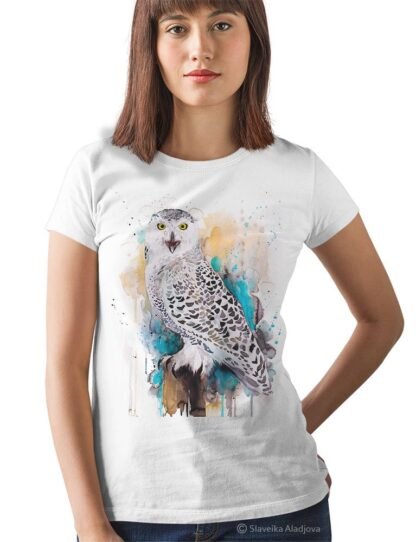 Snowy Owl art T-shirt