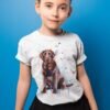 Chocolate Labrador art T-shirt