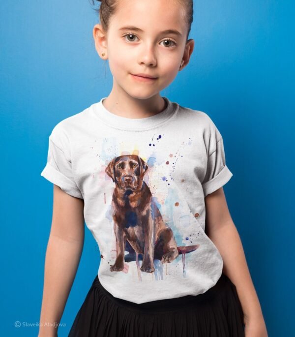 Chocolate Labrador art T-shirt