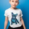 Black French Bulldog art T-shirt