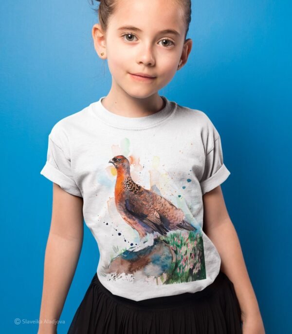 Red grouse art T-shirt