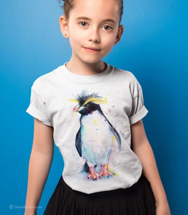 Rockhopper penguin art T-shirt