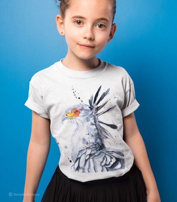 Secretary bird art T-shirt