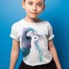 White Peacock art T-shirt