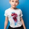White Rooster art T-shirt