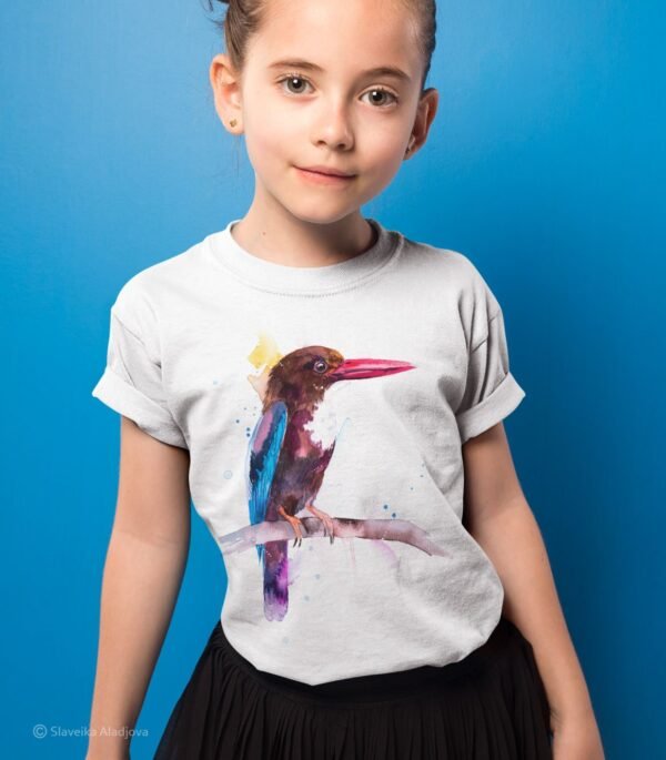 White-throated Kingfisher art T-shirt