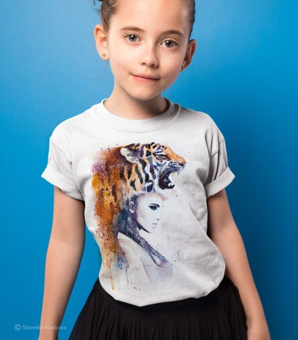 Tiger girl art T-shirt