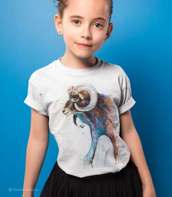 Mouflon girl art T-shirt