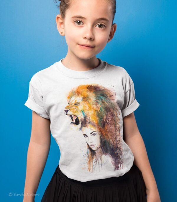 Lion girl art T-shirt
