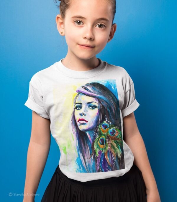Girl with peacock earrings T-shirt Girl with peacock earrings T-shirt