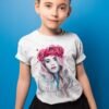Girl portrait with succulents T-shirt