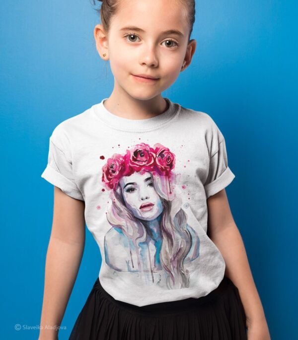 Girl portrait with succulents T-shirt