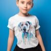 Blue Weimaraner art T-shirt