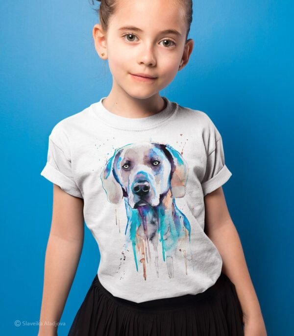 Blue Weimaraner art T-shirt