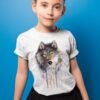 Grey wolf art T-shirt