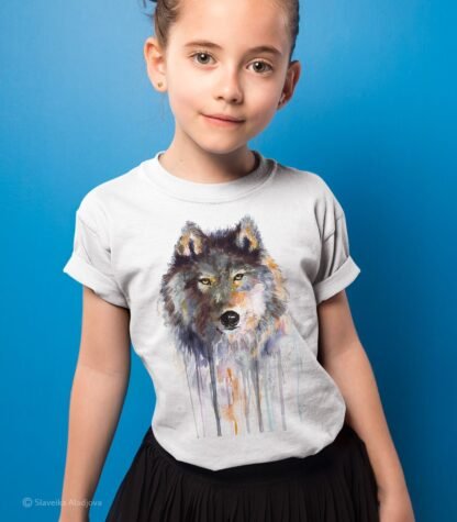 Grey wolf art T-shirt
