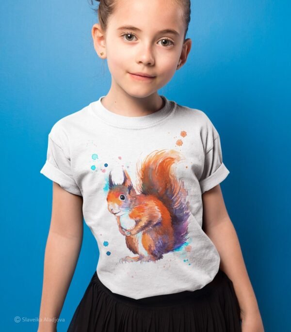 Red squirrel art T-shirt