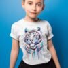 White Tiger art T-shirt