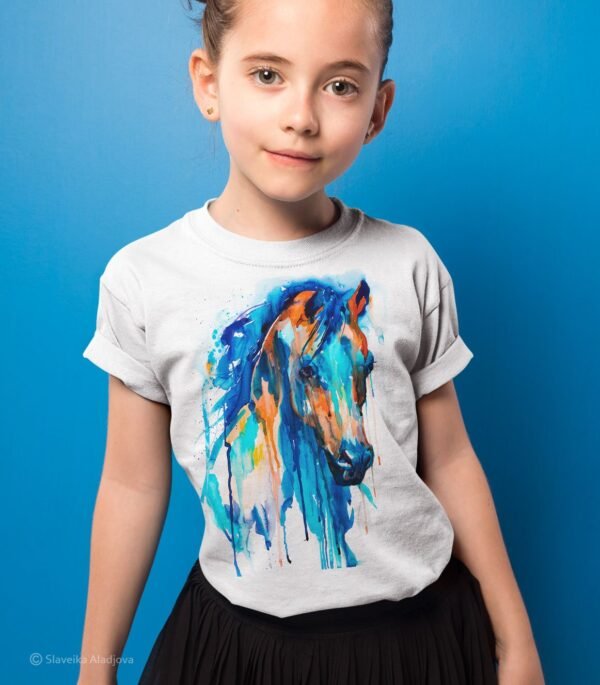 Blue Horse art T-shirt