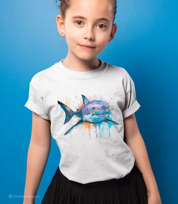 Great white shark art T-shirt