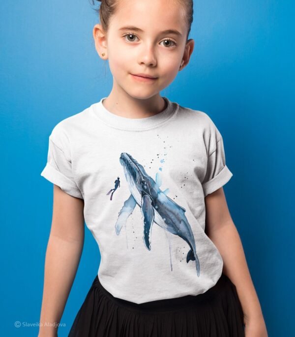 Scuba Diving with Humpback Whale art T-shirt