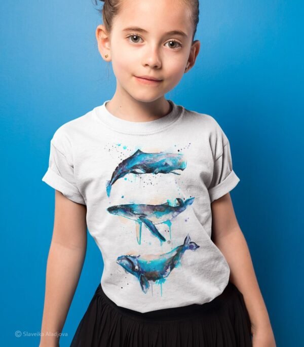 Art T-shirt with whales