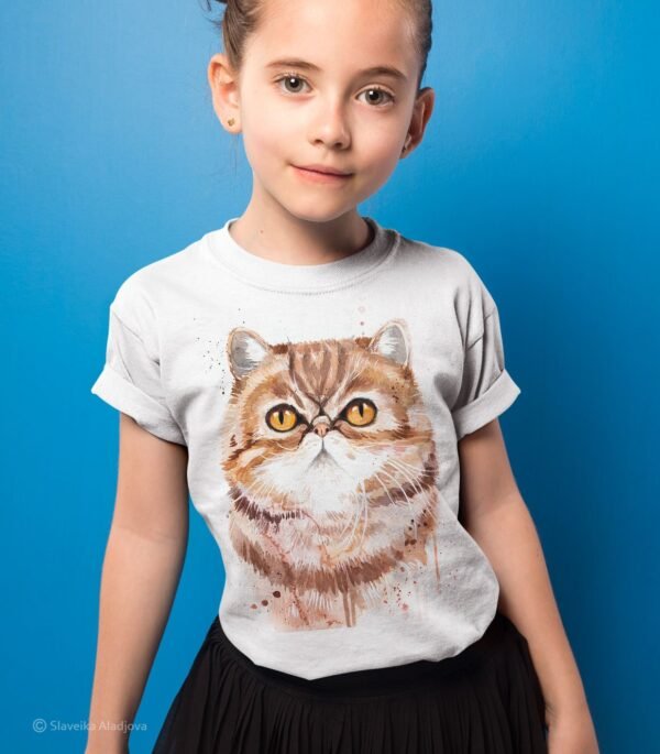Exotic Shorthair cat art T-shirt