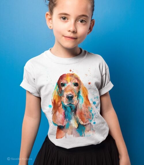 English Cocker Spaniel art T-shirt