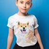 Cream Shiba Inu art T-shirt
