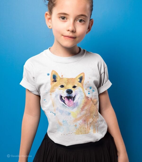 Cream Shiba Inu art T-shirt