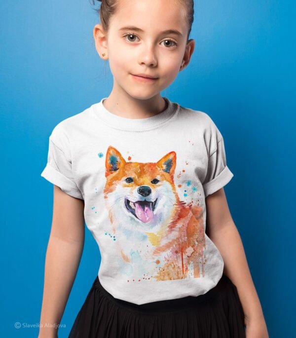 Red Shiba Inu art T-shirt