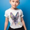 Sphynx cat art T-shirt