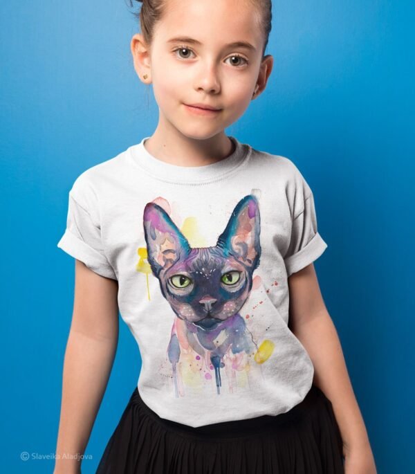 Sphynx cat art T-shirt
