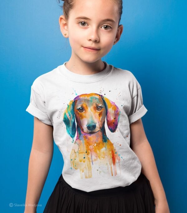 Red Dachshund art T-shirt