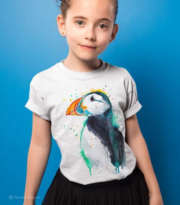 Atlantic puffin art T-shirt