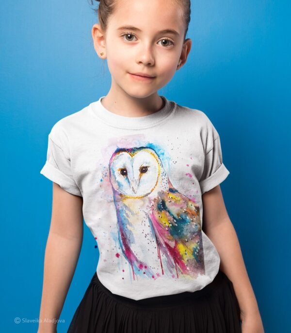 Barn owl art T-shirt