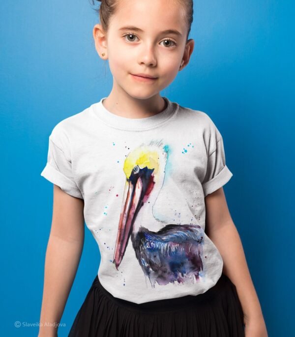 Brown pelican art T-shirt