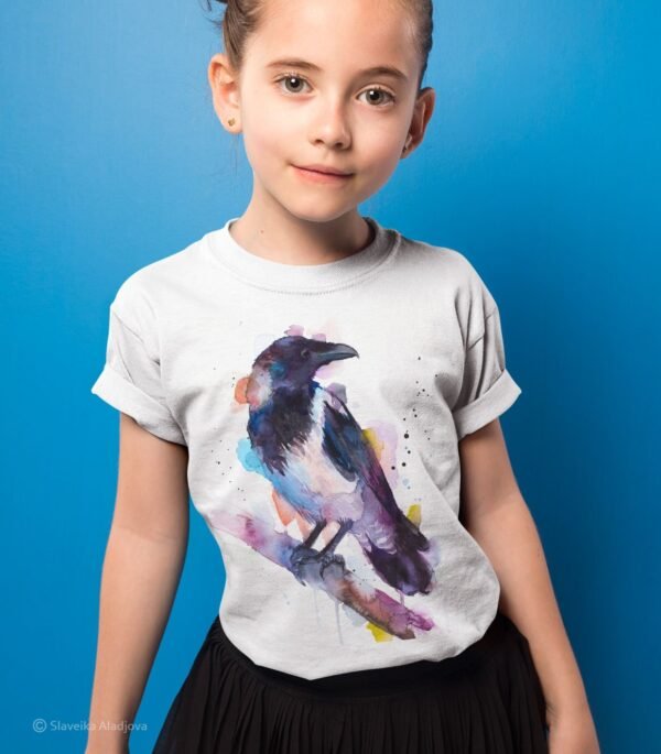 Hooded crow art T-shirt