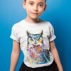 Horned Owl art T-shirt