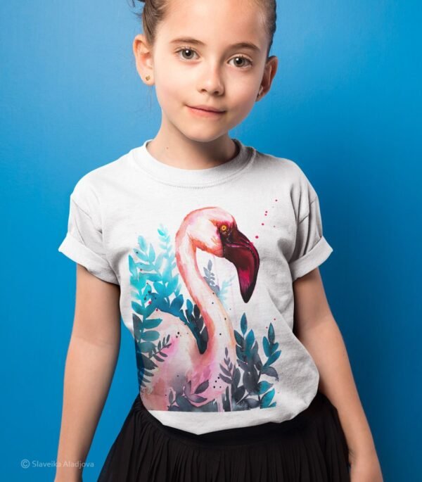 Lesser flamingo art T-shirt