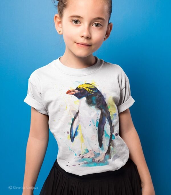 Macaroni penguin art T-shirt