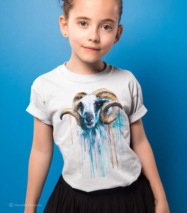 Blue Sheep art T-shirt