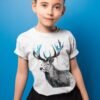 Black and white Red Deer art T-shirt