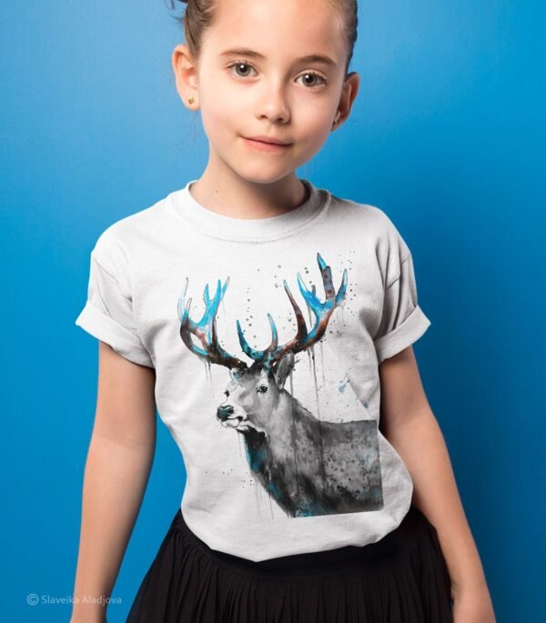 Black and white Red Deer art T-shirt
