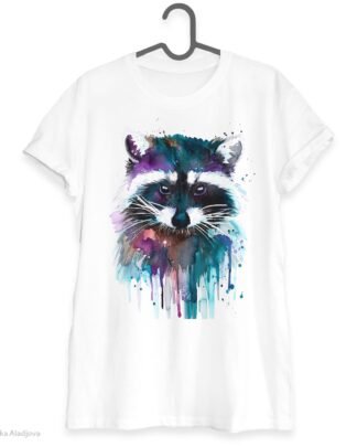 Raccoon art T-shirt